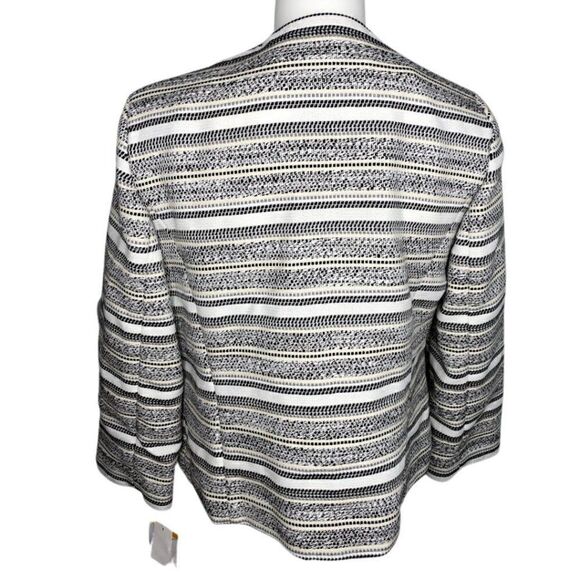 Kasper Blazer Jacket XL Petite Black White Open - Picture 3 of 8
